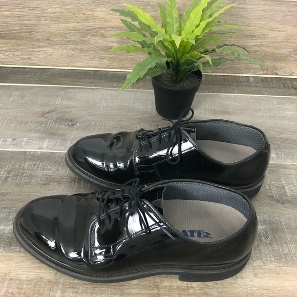 BATES Vibram Mens Black Patent Leather Shoe Size 9.5 - Picture 3 of 10